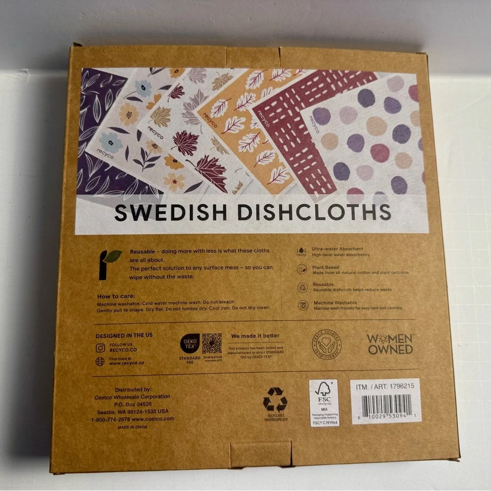 Swedish Dishcloths Set Fall Pattern 12-pieces
Reusable Paper Towels - Picture 2 of 10